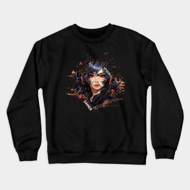 Halloween Gamer Witch Girl Crewneck Sweatshirt by MaystarUniverse